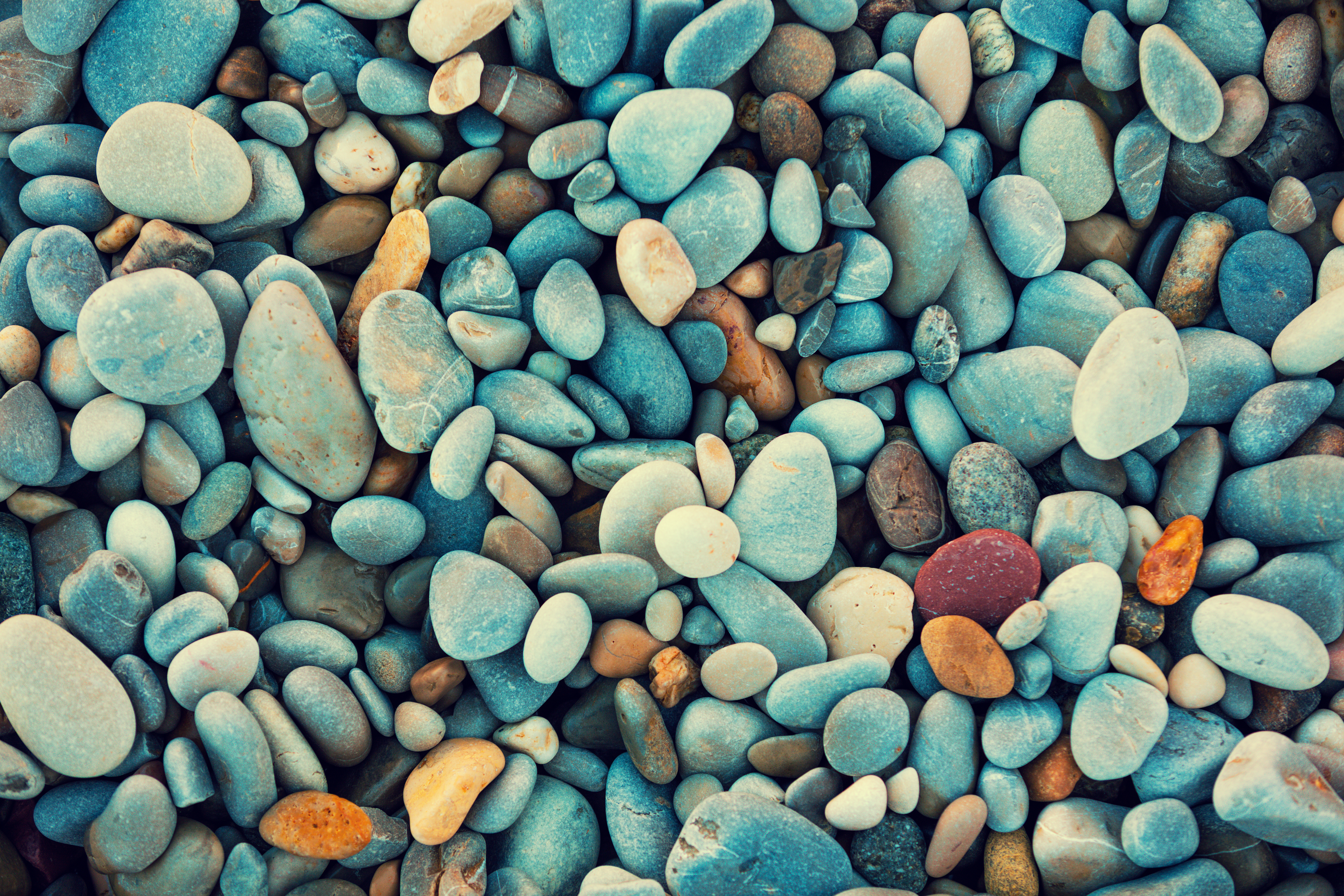 Bird's eye view of a bunch of pebbles