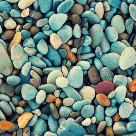 Bird's eye view of a bunch of pebbles