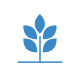 Blue larger sprout icon